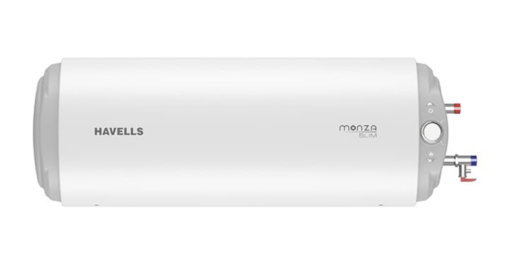 Havells Monza Slim 10 L Horizontal Right Water Heater, 2000 W Metallic Body With Free Flexi Pipe and Free Installation, Warranty: 7 Yr on Inn. Container; 4 Yr on Heating Element; 2 Yr Compre.(White)
